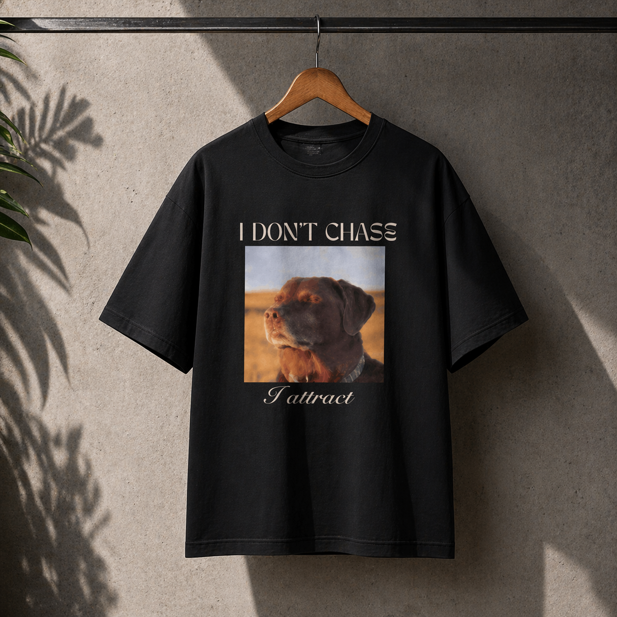 I Don’t Chase, I Attract – Oversized Graphic Unisex T-Shirt