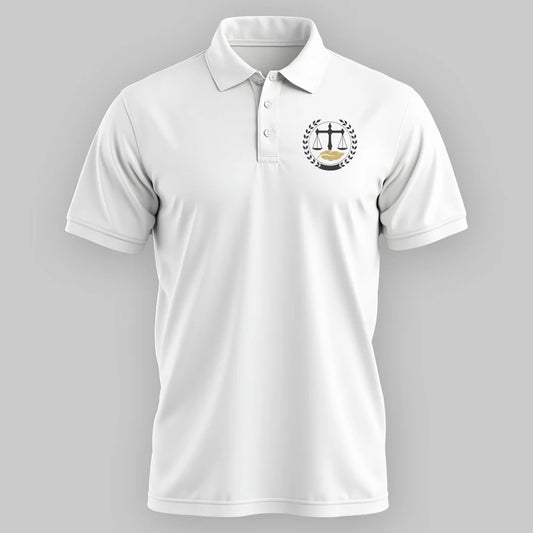 Advocate Logo Embroidered - White Lawyer Polo T-shirt