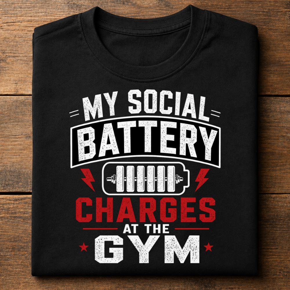My Social Battery Charges At The Gym Unisex T-Shirt