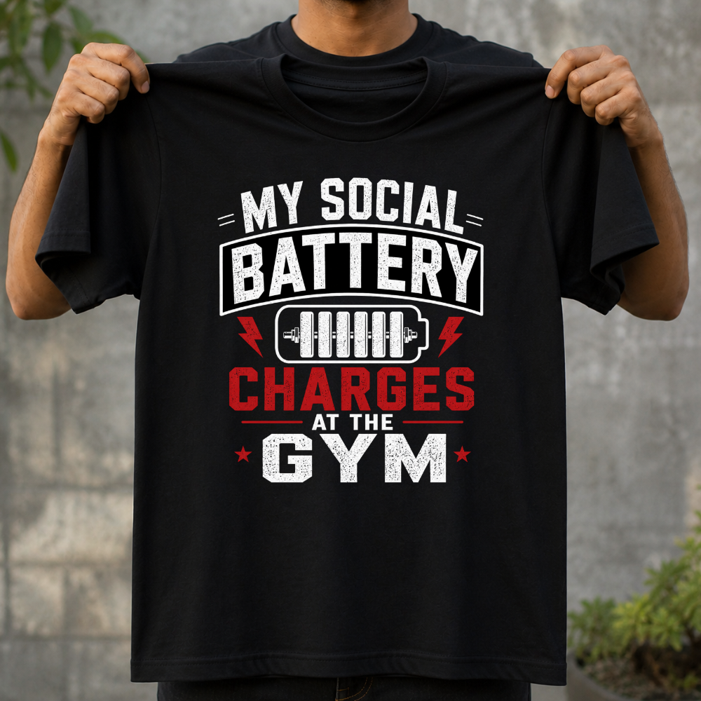 My Social Battery Charges At The Gym Unisex T-Shirt