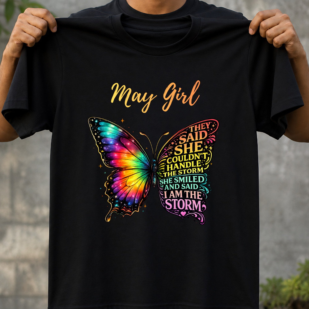 May Girl Butterfly Storm T-Shirt