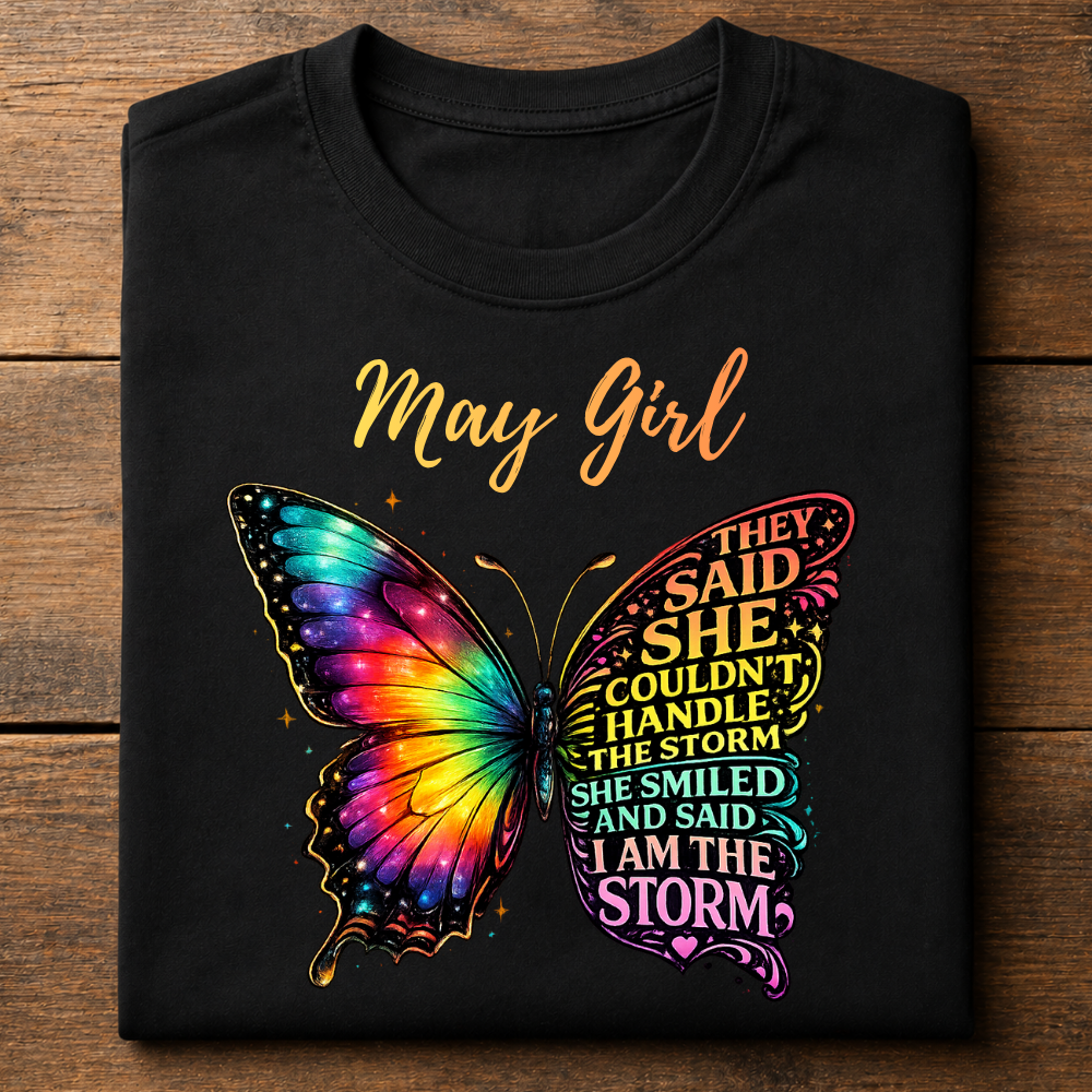 May Girl Butterfly Storm T-Shirt