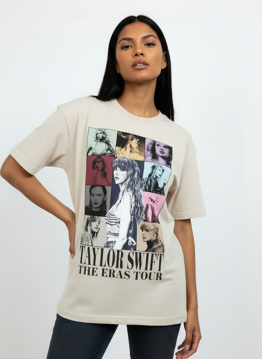 TS The Eras Tour Beige Oversized Tee