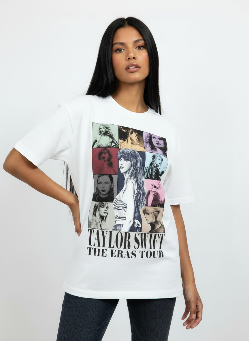 TS The Eras Tour White Oversized Tee